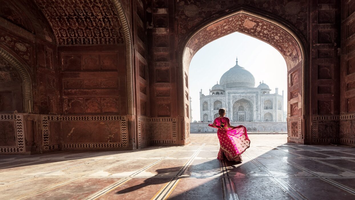 Taj Mahal at sunrise Agra India